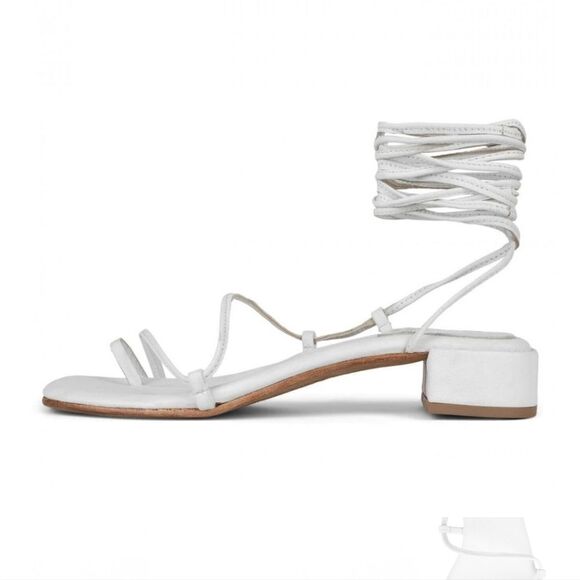 New Jeffrey Campbell Sandal Womens AGATE-2 Natural white strappy flat size 7 - Picture 4 of 5